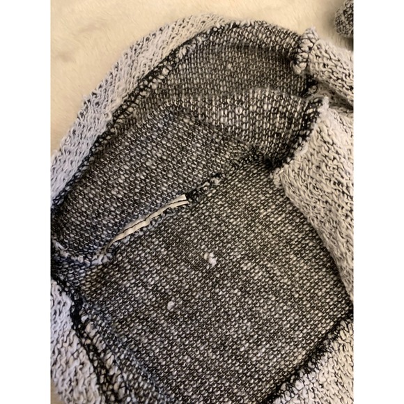 AB Studio Womens Large Salt and Pepper Marled Knit Top Back Zipper Gray White - Picture 7 of 8